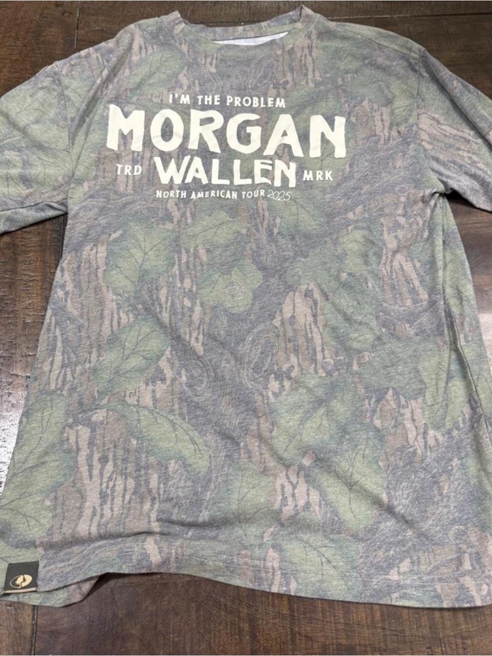 Morgan Wallen I’m The Problem Camo Mossy Oak Authentic Tour Merch T Shirt Large
